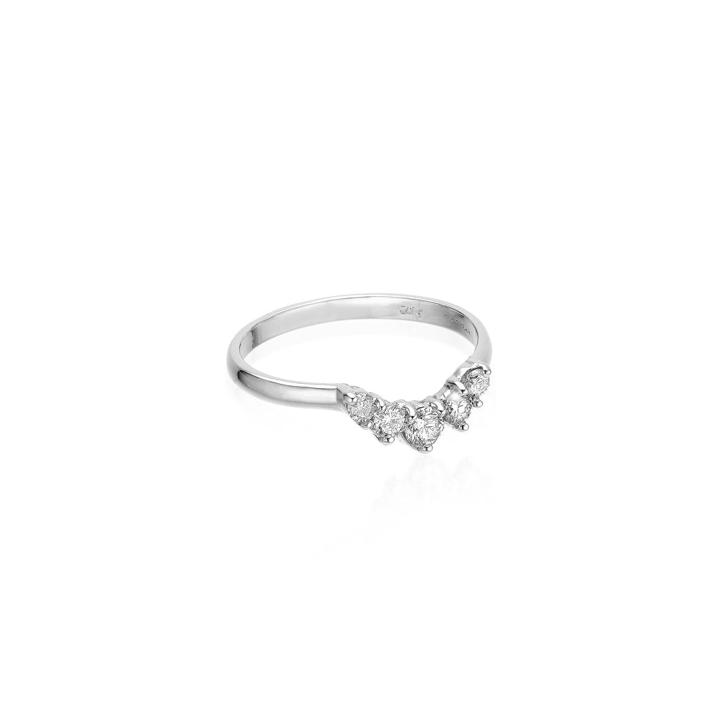 OLYMPIA, Poseidon Arc Ring 0,32ct, White/White