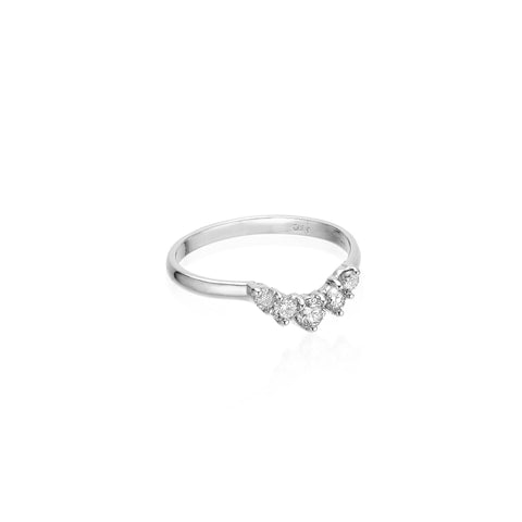 OLYMPIA, Poseidon Arc Ring 0,32ct, White/White
