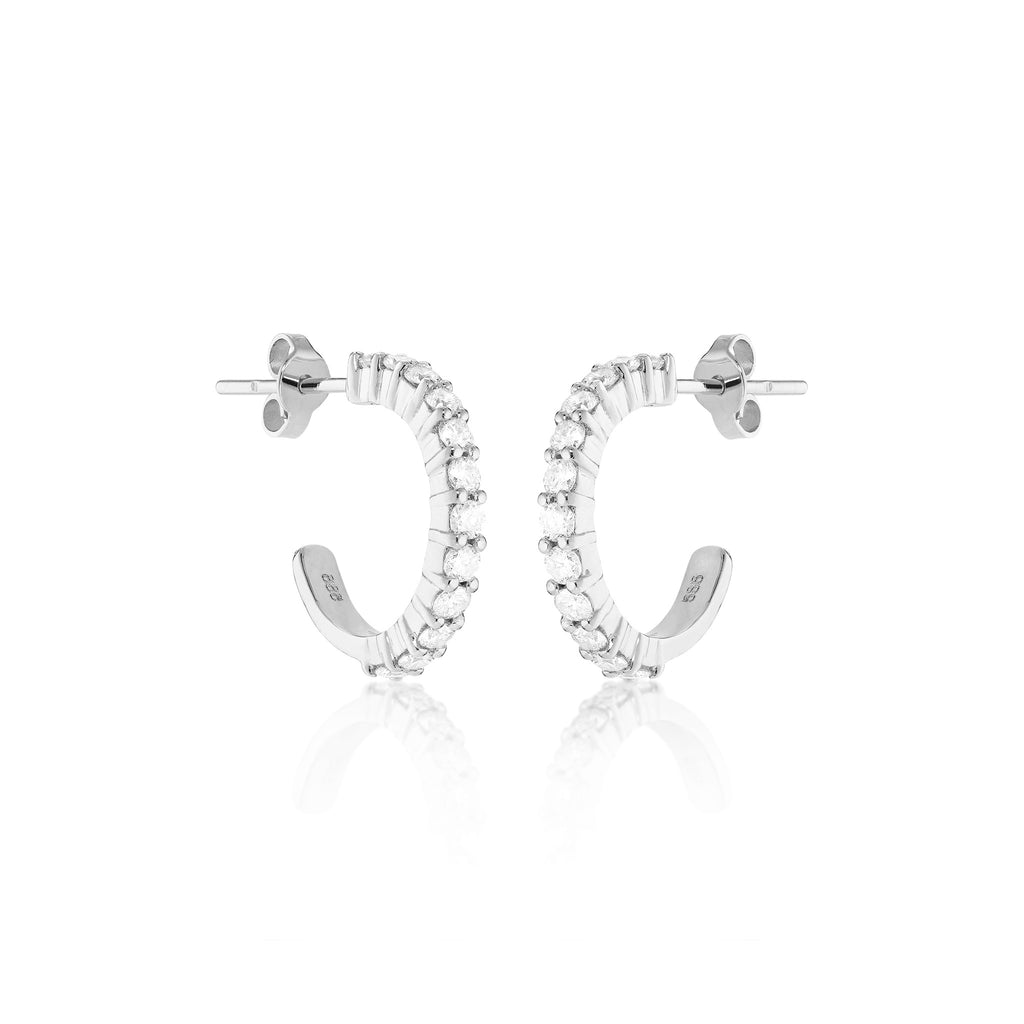 OLYMPIA, Hera Hoops 15mm 0,70ct, White/White
