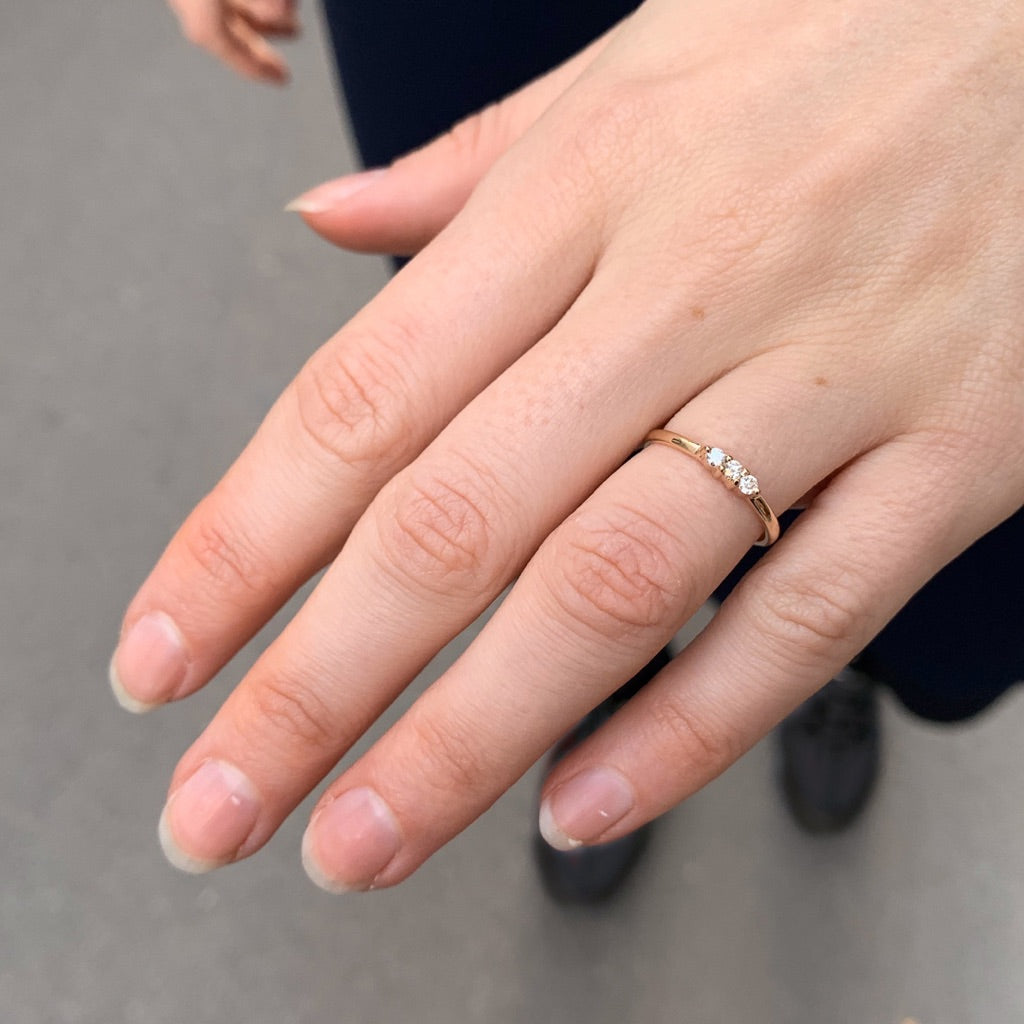 OLYMPIA, Hermes Line Ring 0,67ct, Gold/White