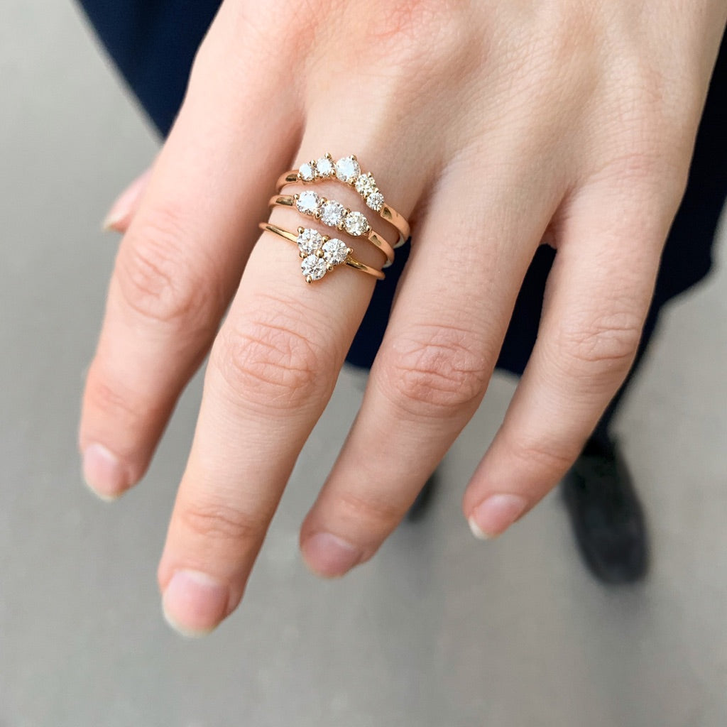 OLYMPIA, Poseidon Arc Ring 0,32ct, Gold/White