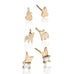 Paris, Paix Studs, Gold/White