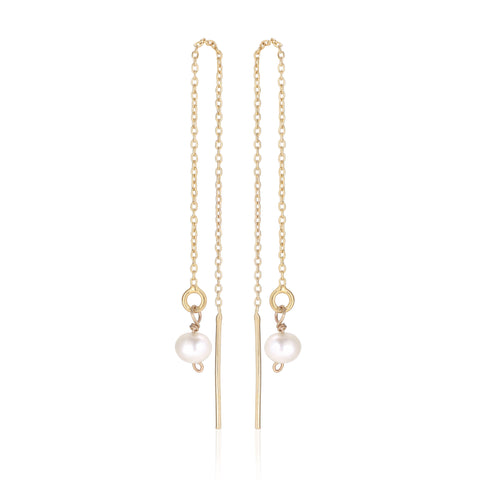 OYSTER, Tiny Grit dangles, gold/white