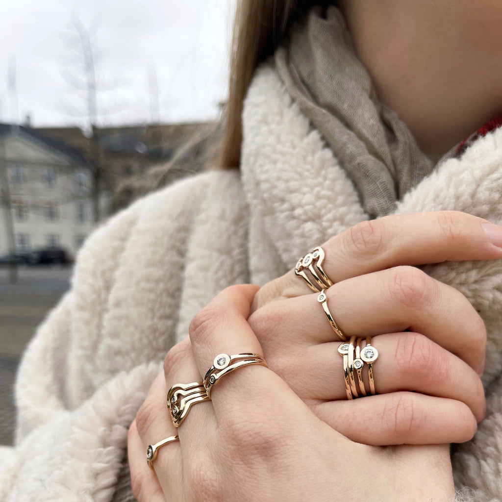 RIO, Note Ring, Gold, Gold/White