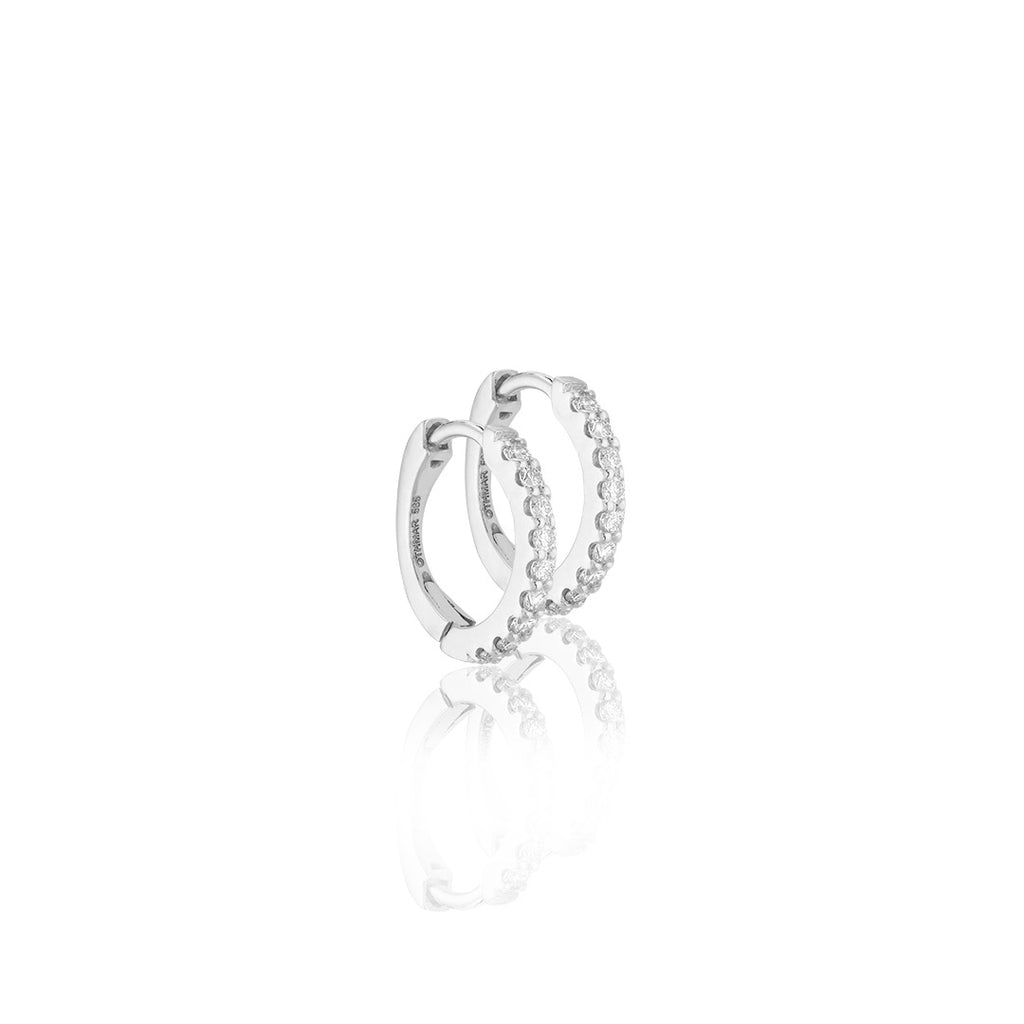 ALIGNED, EVEN round huggies 12mm 0,20ct, White/White
