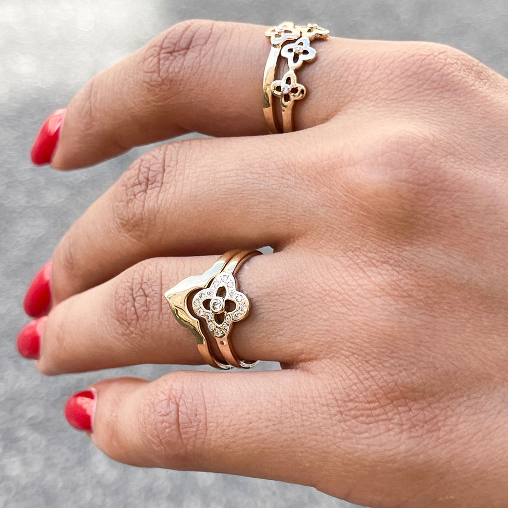 CLOVER CPH, Tripple Lucky Ring, Gold