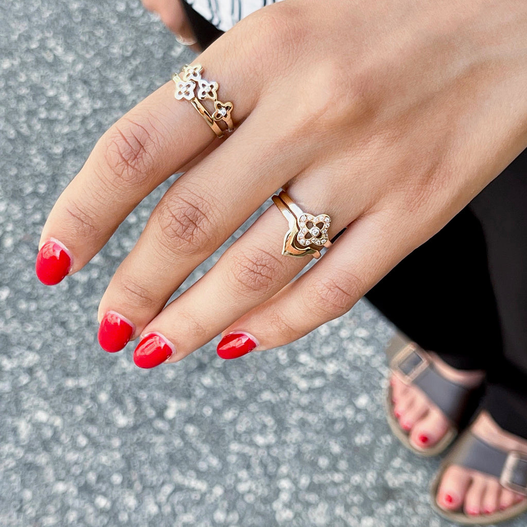 CLOVER CPH, Tripple Lucky Ring, Gold