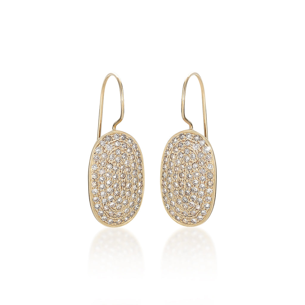 SUPER ELLIPSE, Large Earring, Gold/White