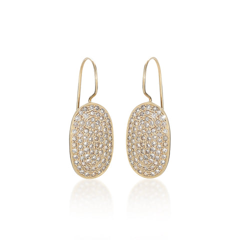 SUPER ELLIPSE, Large Earring, Gold/White