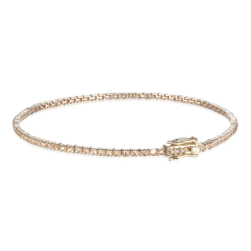 Aligned, TENNIS 0,85ct/1,25mm-19cm, Gold/Champagne