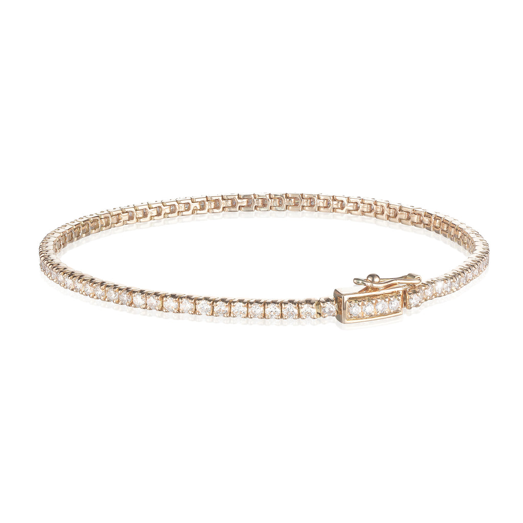 Aligned, TENNIS 1,95 tcw/2mm-16cm, Gold/White