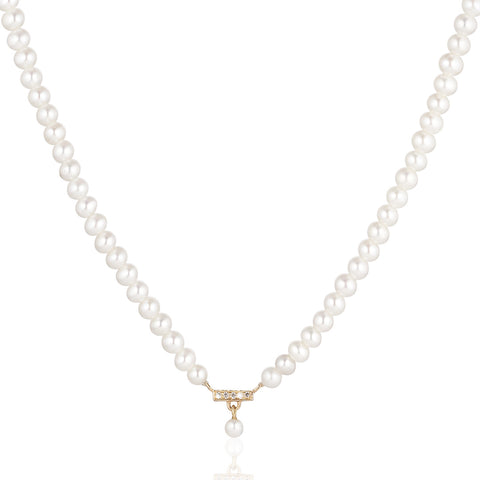 TOKYO, Sengakuji pearl Necklace, Gold/Pearl/White