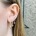 ALIGNED, EVEN oval huggies 12mm 0,20ct, Gold/White