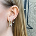 ALIGNED, EVEN oval huggies 12mm 0,20ct, Gold/White