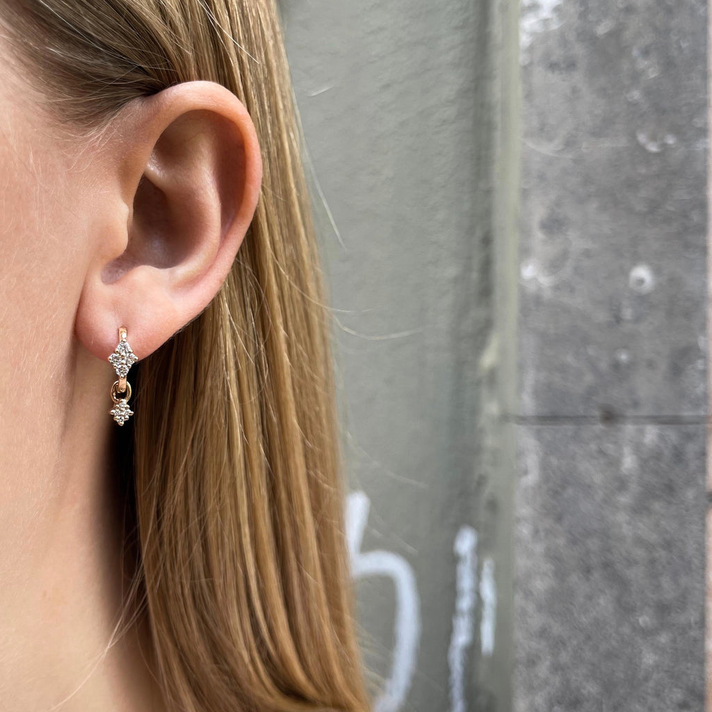 TUSCANY, Arezzo huggie Pendants, Gold/White