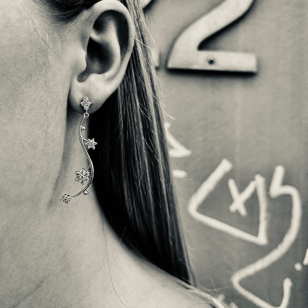 TUSCANY, Siena Earring, Gold/White