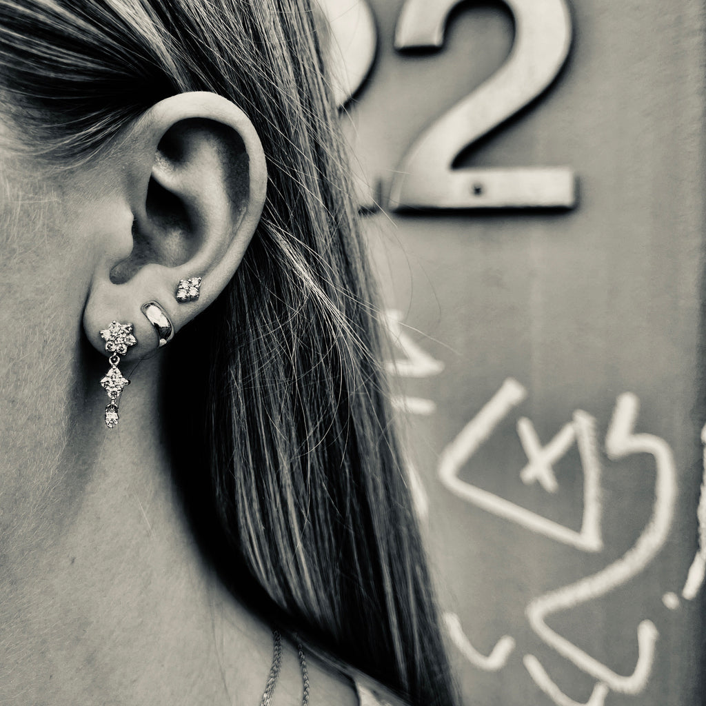 TUSCANY, Pienza Earring, Gold/White