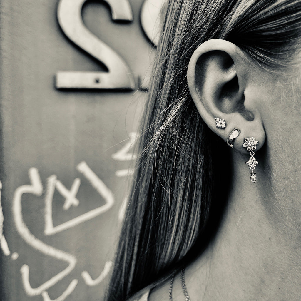 TUSCANY, Montalcino Earring, Gold/White