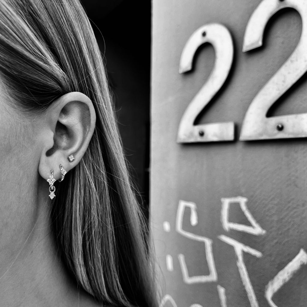 TUSCANY, Arezzo Huggies 11mm, Gold/White