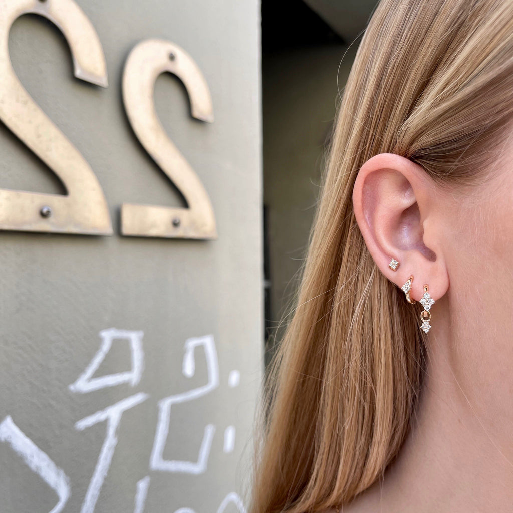 TUSCANY, Arezzo small Stud, Gold/White