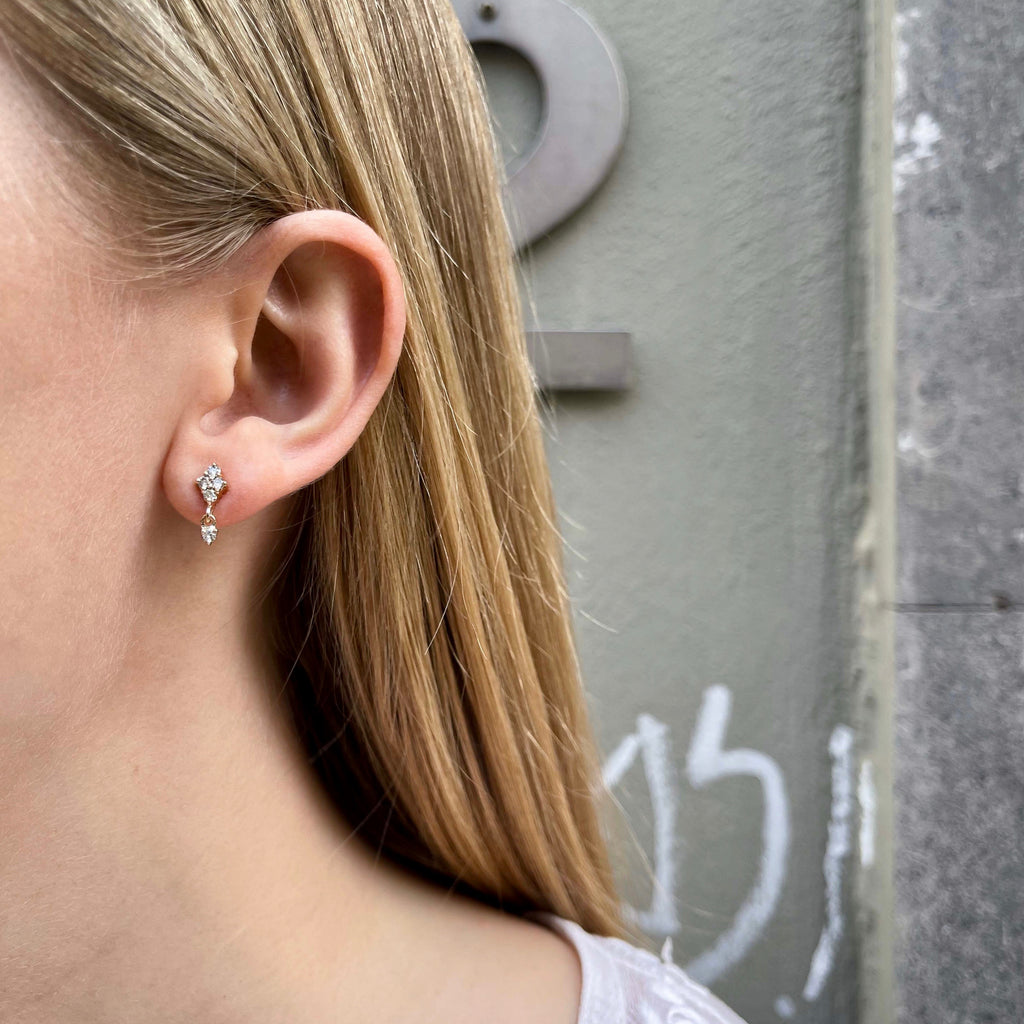 TUSCANY, Pienza Earring, Gold/White