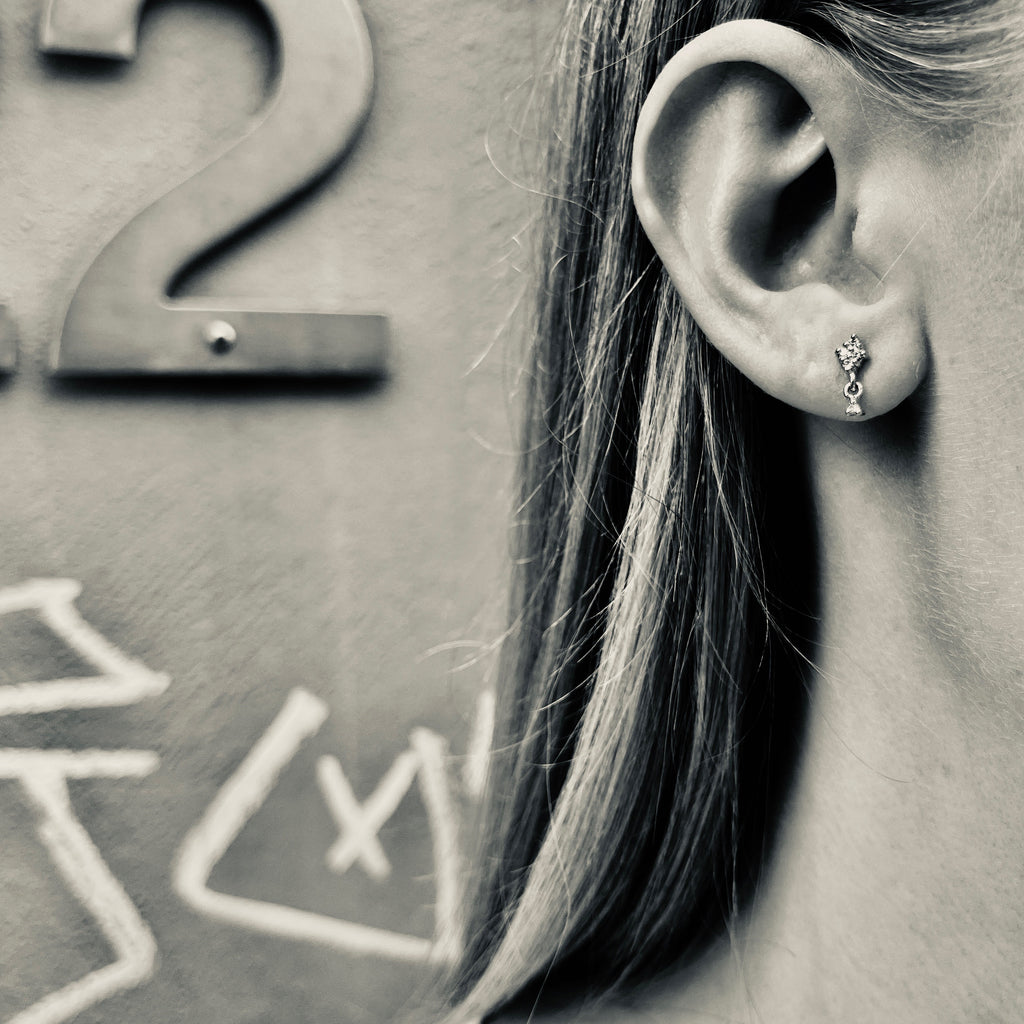 TUSCANY, Pisa small Earring, Gold/White