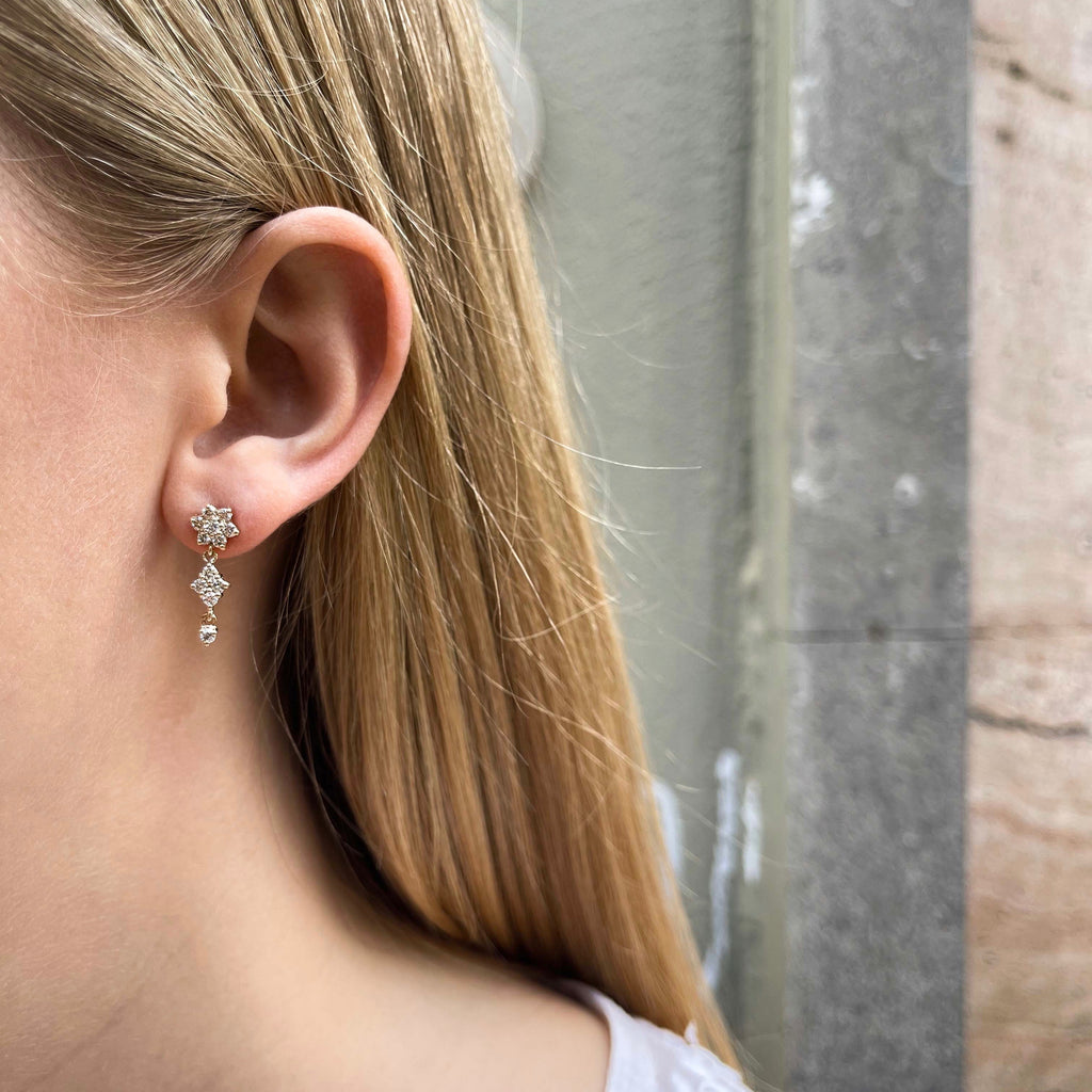 TUSCANY, Montalcino Earring, Gold/White