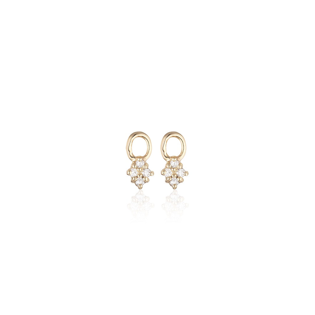 TUSCANY, Arezzo huggie Pendants, Gold/White