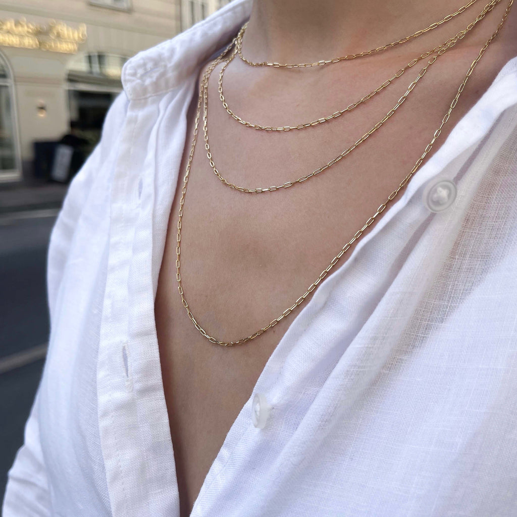 BASIC, Saône Mini-Link Necklace, Gold 9k