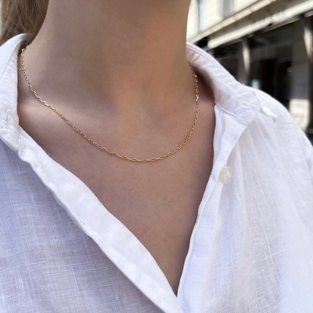 BASIC, Saône Mini-Link Necklace, Gold 9k