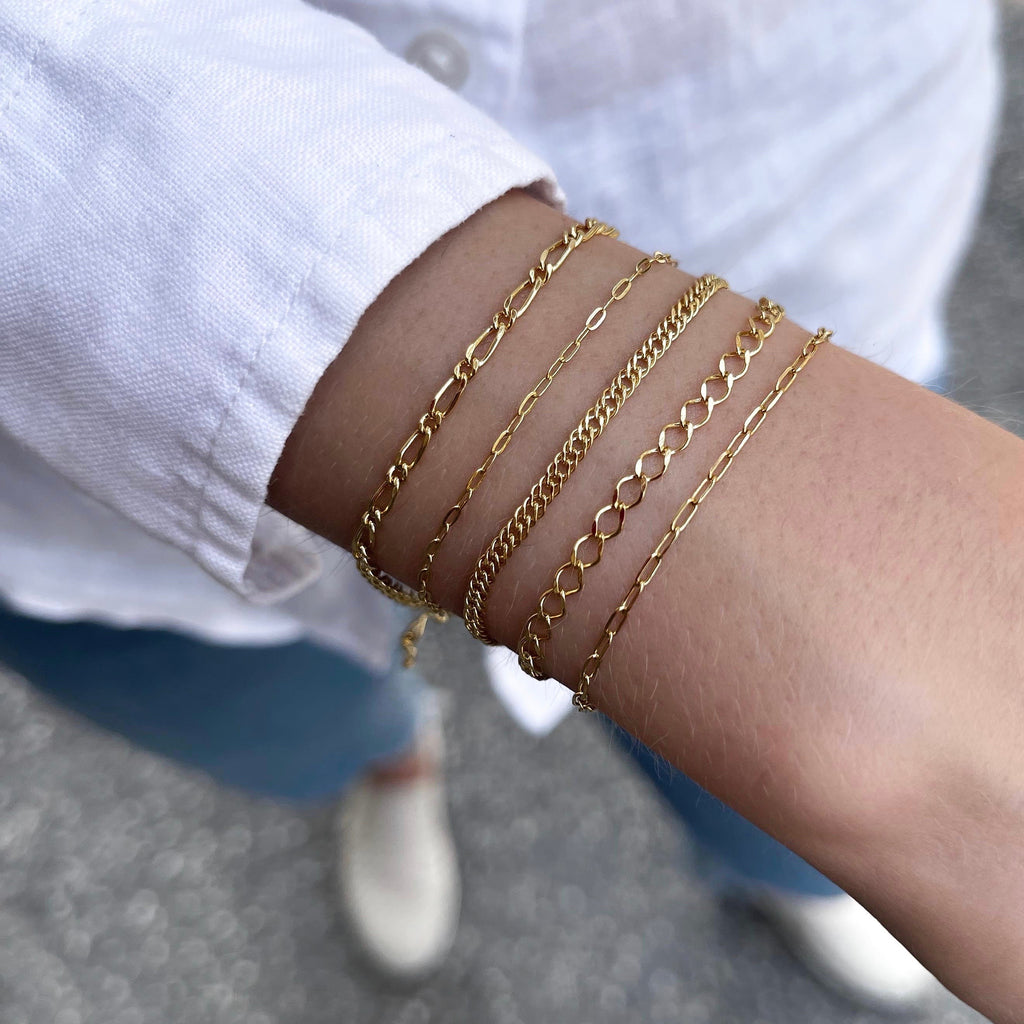 BASIC, Ariége Decorated Bracelet, Gold 9k