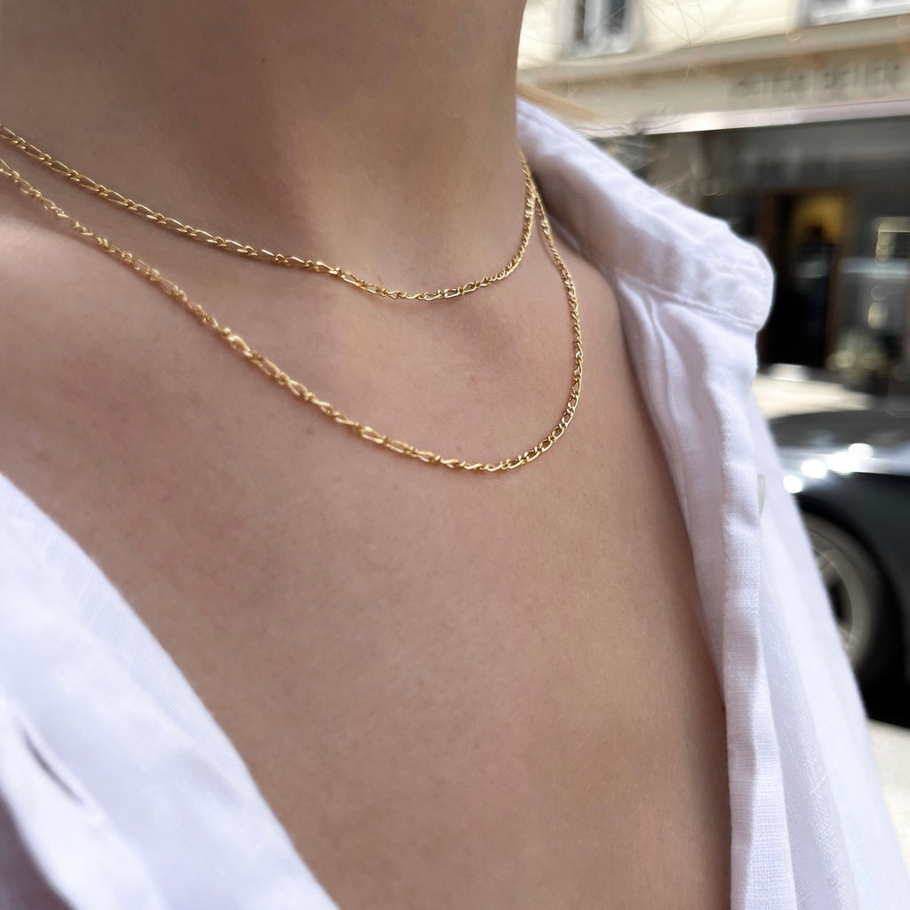 BASIC, Adour small Decorated Necklace, Gold 9k