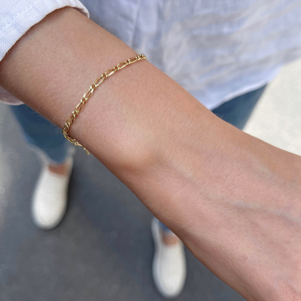 BASIC, Ariége Decorated Bracelet, Gold 9k