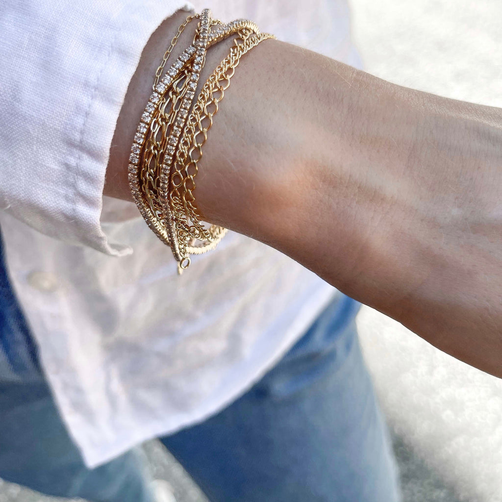 BASIC, Sèvre facetted Bracelet, Gold 9k