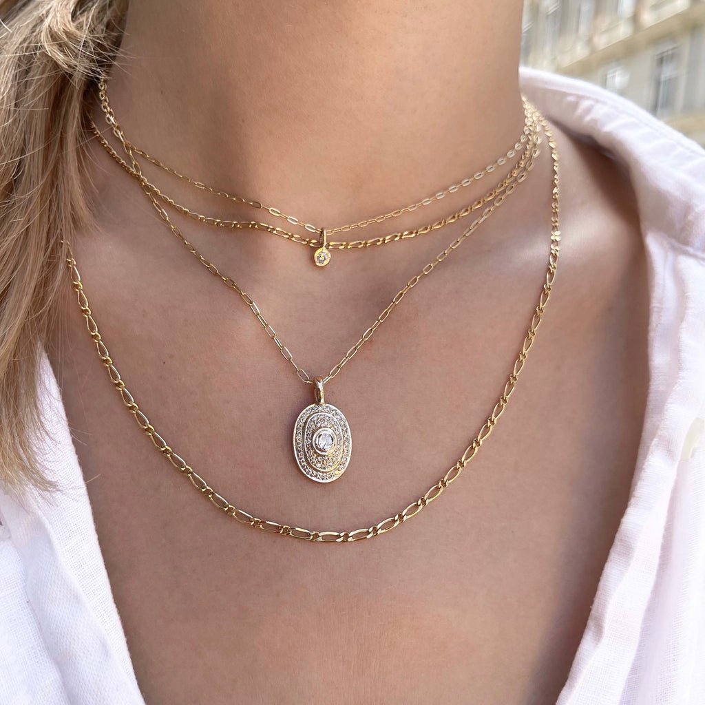 BASIC, Saône Mini-Link Necklace, Gold 9k