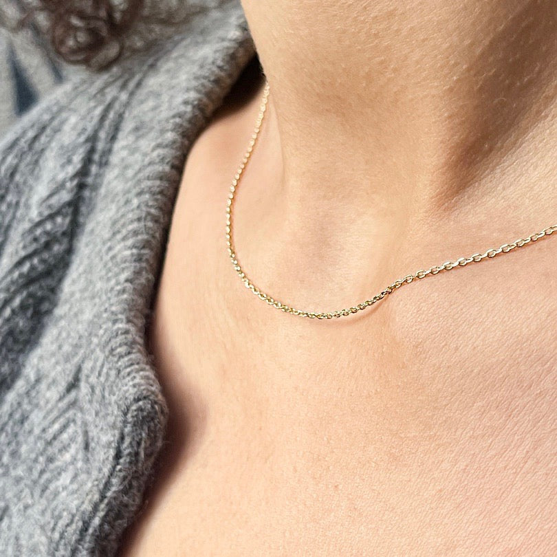 BASIC, Facetted Necklace, Gold 18k