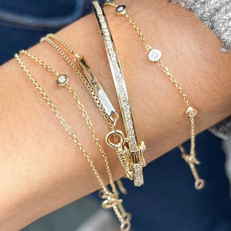 BASIC, Facetted Bracelet, Gold 18k