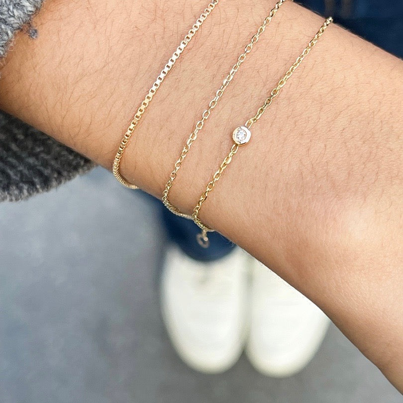 BASIC, Facetted Bracelet, Gold 18k