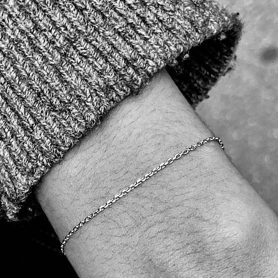 BASIC, Facetted Bracelet, White Gold 18k