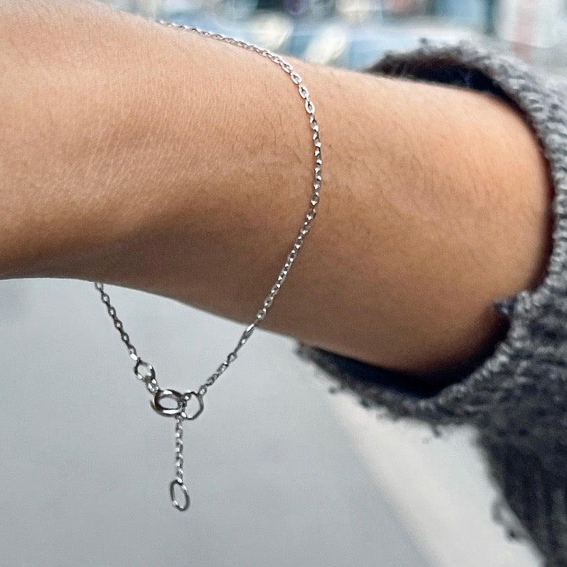 BASIC, Facetted Bracelet, White Gold 18k