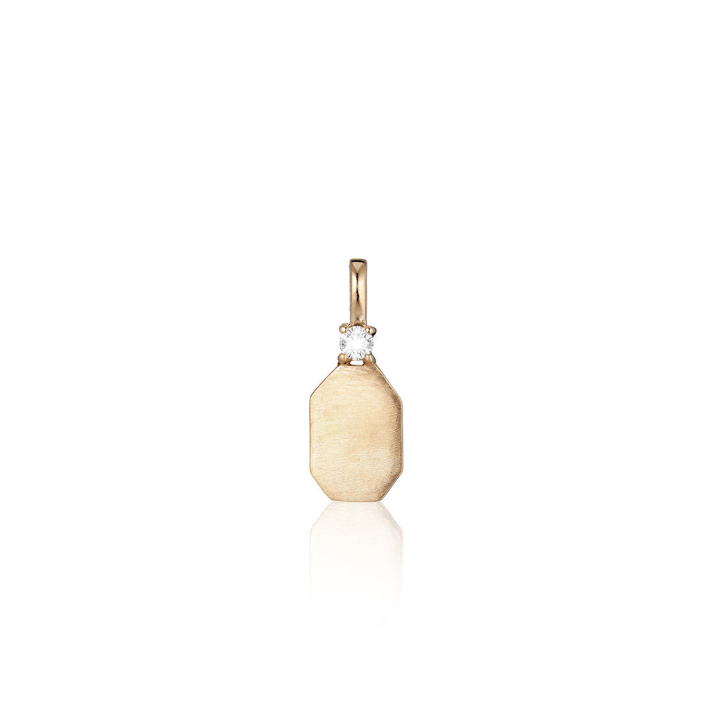 Olympia, Hermes Octagone Pendant, Gold/White Diamonds