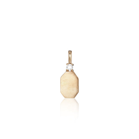 Olympia, Hermes Octagone Pendant, Gold/White Diamonds