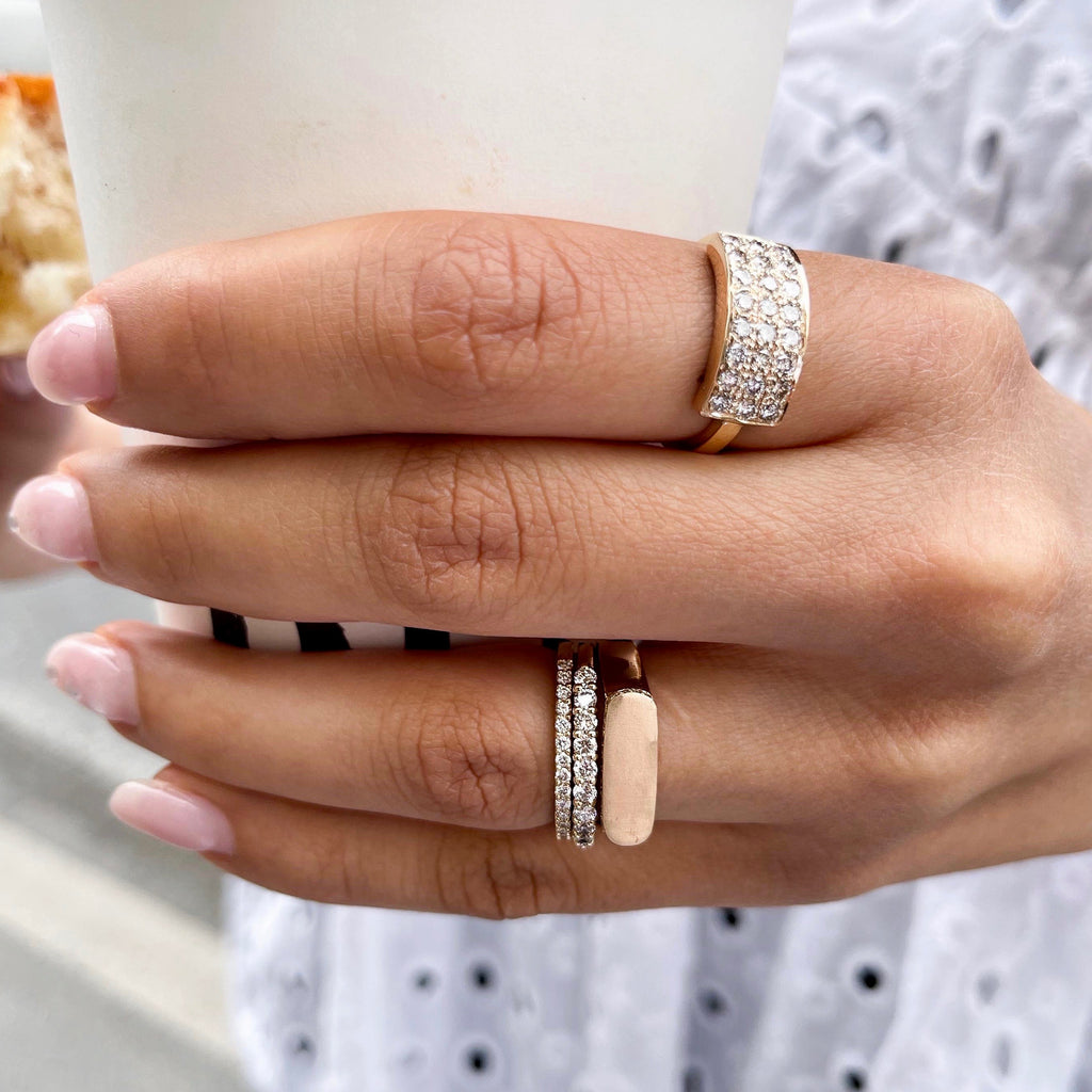 BOSTON, Chunky Fold-Over Ring, Gold/White