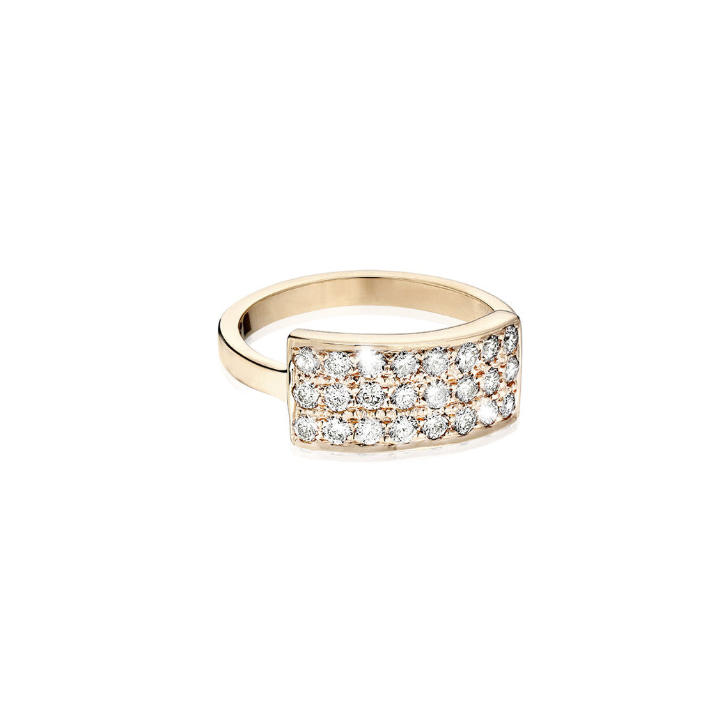 BOSTON, Chunky Fold-Over Ring, Gold/White
