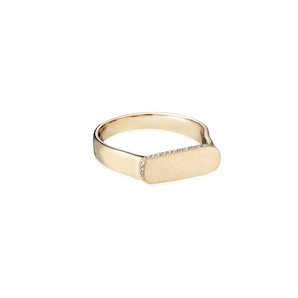 AMSTERDAM, Breitner Signet Ring, Gold/Diamonds