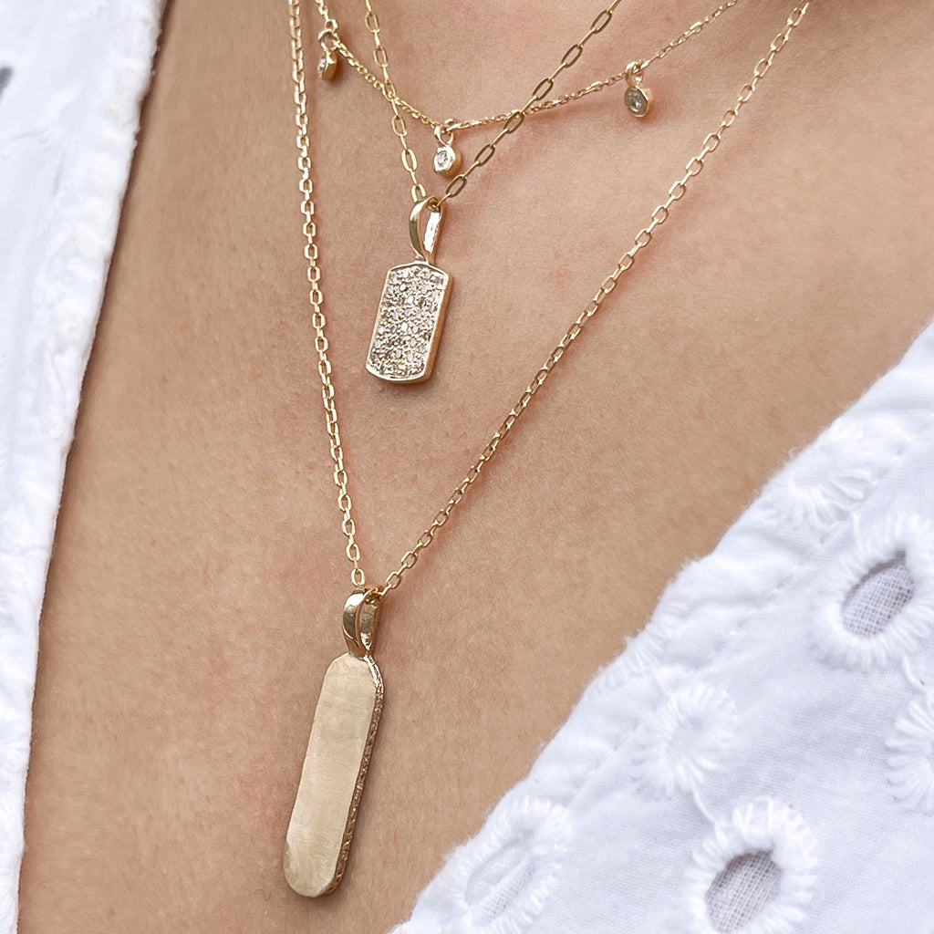 Amsterdam, Leiden Long Pendant, Gold/Diamonds