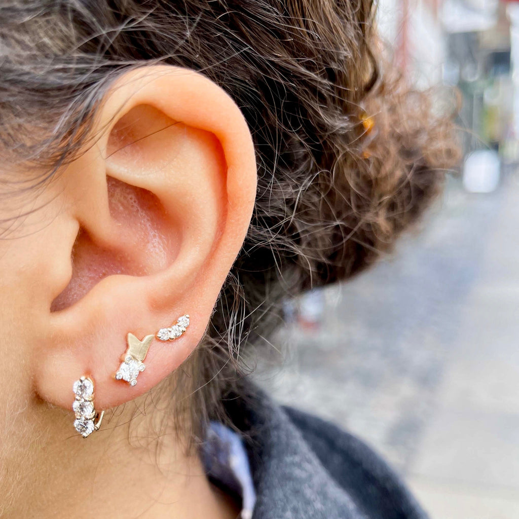 Paris, Deux Magots Studs, Gold/White