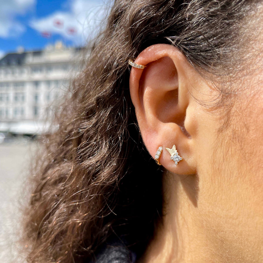 Paris, Deux Magots Studs, Gold/White