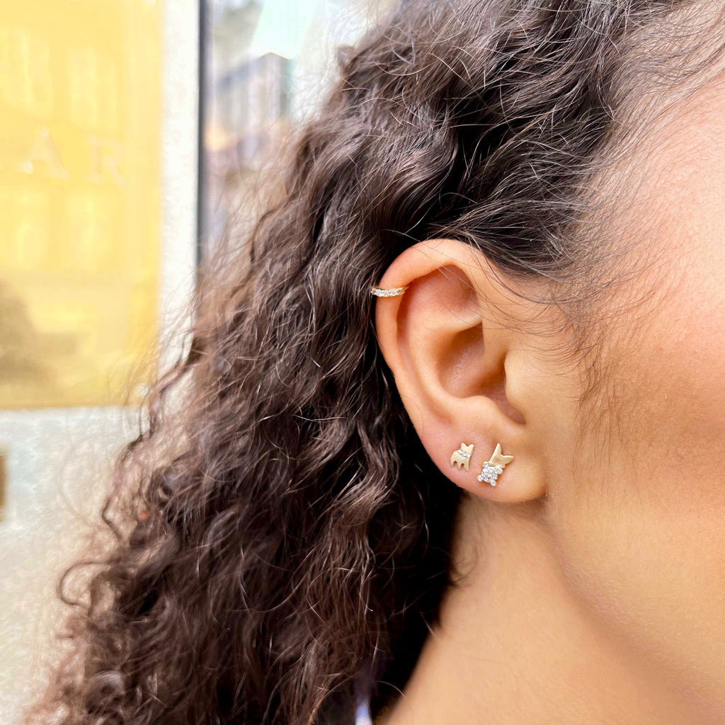 Paris, Deux Magots Studs, Gold/White