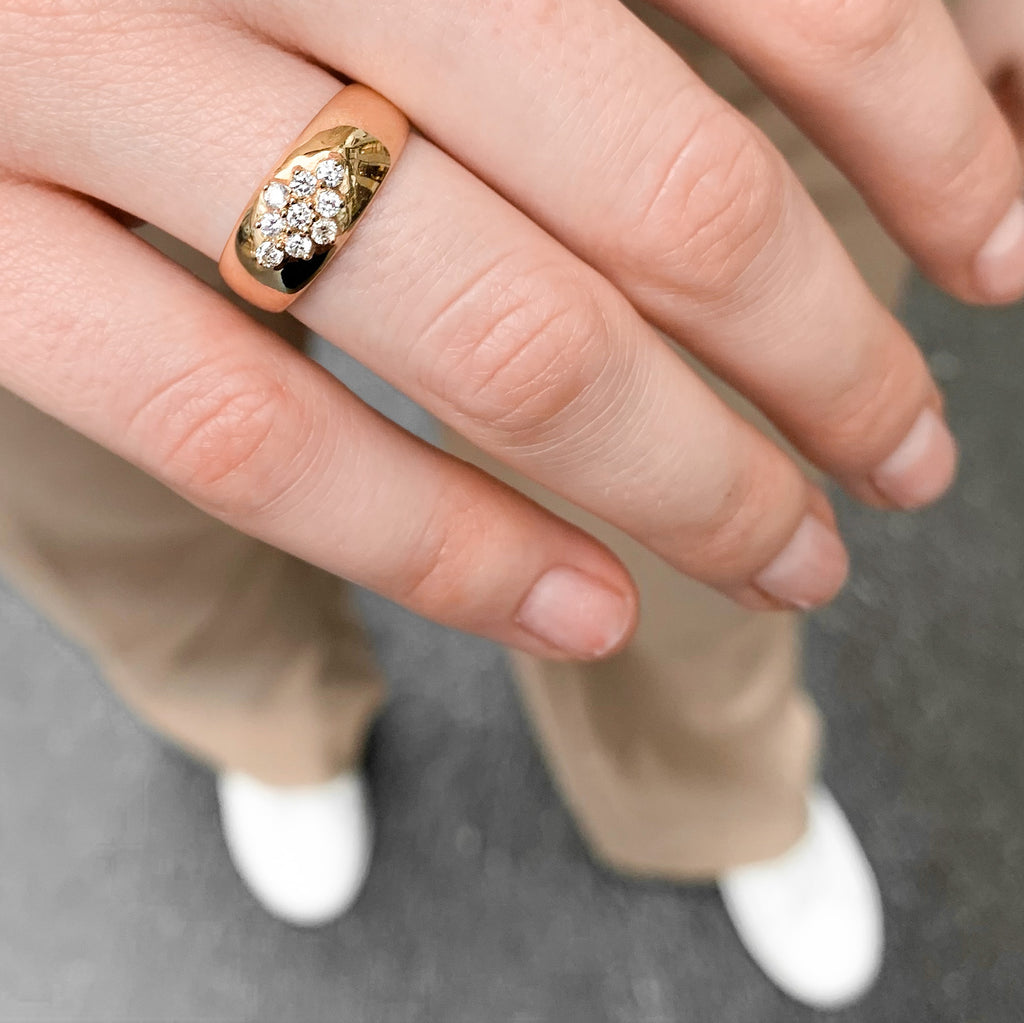 OLYMPIA, Dianysos Wide 9-Ring, Gold/White